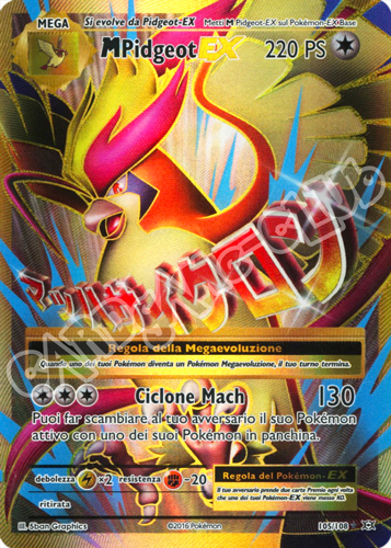 105 / 108 Mega Pidgeot EX rara segreta foil (IT) -NEAR MINT-