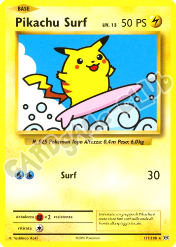 111 / 108 Pikachu Surf rara segreta normale (IT) -NEAR MINT-