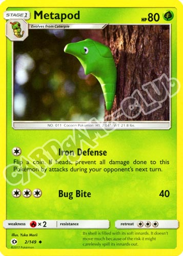 002 / 149 Metapod non comune normale (EN) -NEAR MINT-
