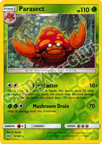 005 / 149 Parasect rara foil reverse (EN) -NEAR MINT-