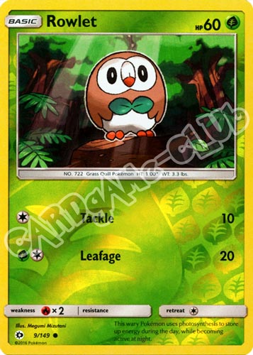 009 / 149 Rowlet comune foil reverse (EN) -NEAR MINT-