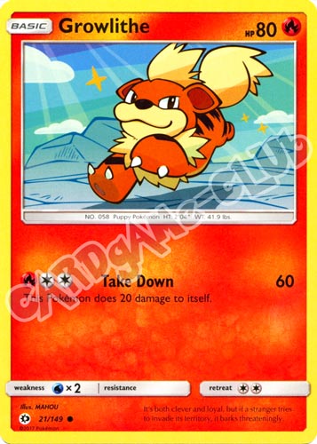 021 / 149 Growlithe comune normale (EN) -NEAR MINT-