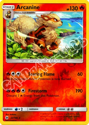 022 / 149 Arcanine rara foil reverse (EN) -NEAR MINT-