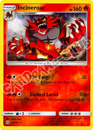026 / 149 Incineroar rara foil reverse (EN) -NEAR MINT-