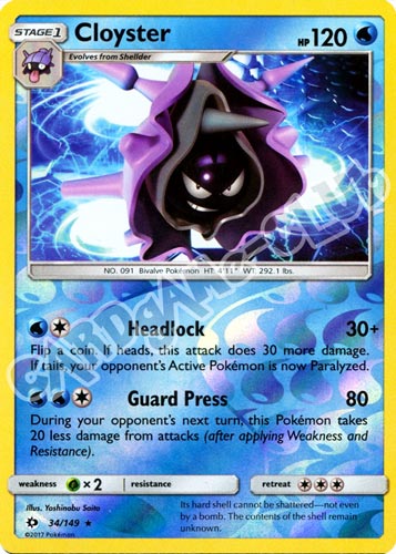 034 / 149 Cloyster rara foil reverse (EN) -NEAR MINT-