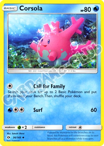 036 / 149 Corsola non comune normale (EN) -NEAR MINT-