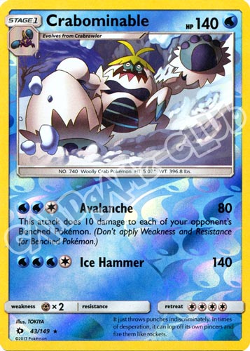 043 / 149 Crabominable rara foil reverse (EN) -NEAR MINT-