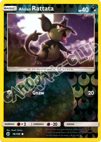 076 / 149 Alolan Rattata comune foil reverse (EN) -NEAR MINT-