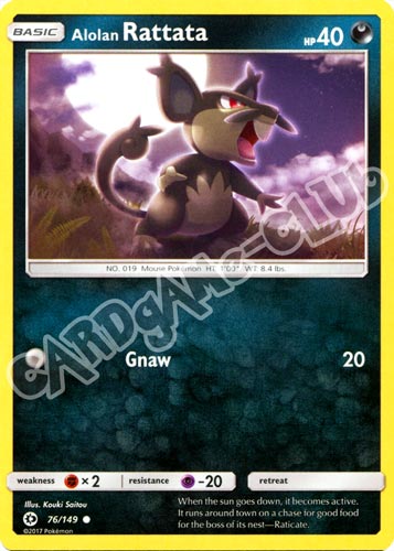 076 / 149 Alolan Rattata comune normale (EN) -NEAR MINT-