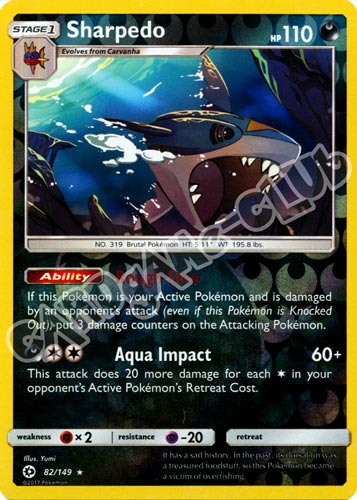 082 / 149 Sharpedo rara foil reverse (EN) -NEAR MINT-