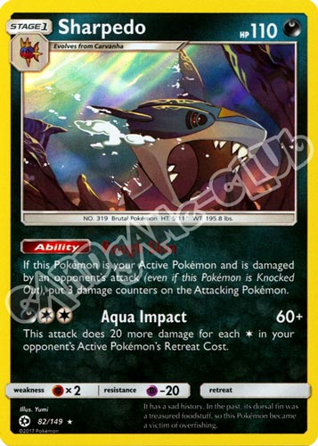 082 / 149 Sharpedo rara foil (EN) -NEAR MINT-
