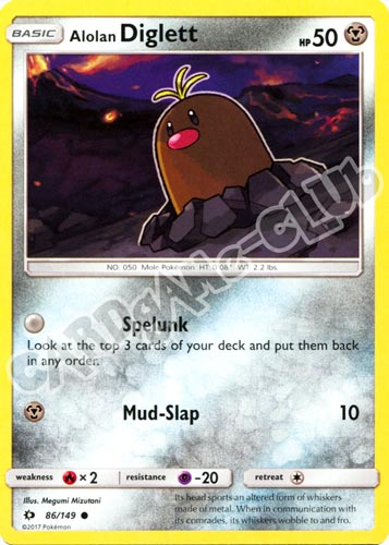 086 / 149 Alolan Diglett comune normale (EN) -NEAR MINT-