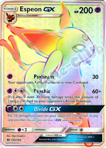 152 / 149 Espeon GX rara segreta foil (EN) -NEAR MINT-