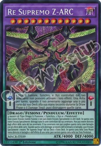 MACR-IT039 Re Supremo Z-ARC rara segreta 1a Edizione (IT) -NEAR MINT-