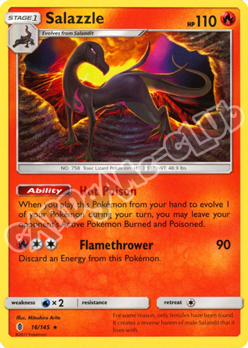 016 / 145 Salazzle rara normale (EN) -NEAR MINT-