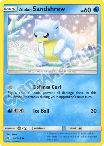 019 / 145 Alolan Sandshrew comune normale (EN) -NEAR MINT-