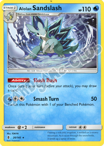 020 / 145 Alolan Sandslash non comune normale (EN) -NEAR MINT-