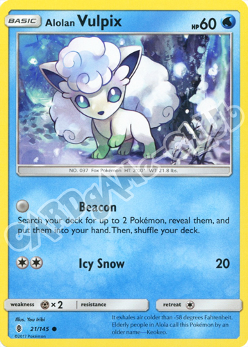 021 / 145 Alolan Vulpix comune normale (EN) -NEAR MINT-