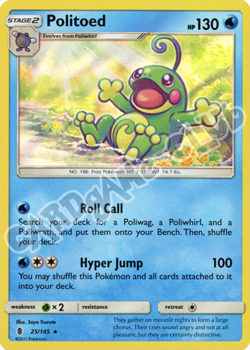 025 / 145 Politoed rara foil (EN) -NEAR MINT-