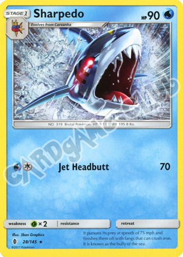 028 / 145 Sharpedo rara normale (EN) -NEAR MINT-