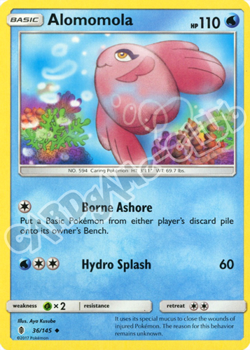 036 / 145 Alomomola non comune normale (EN) -NEAR MINT-