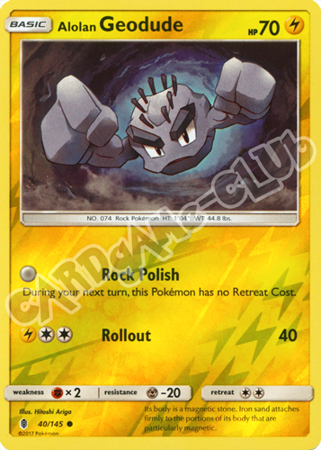 040 / 145 Alolan Geodude comune foil reverse (EN) -NEAR MINT-