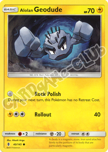 040 / 145 Alolan Geodude comune normale (EN) -NEAR MINT-