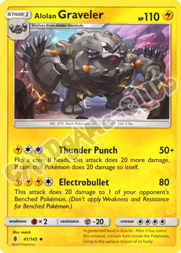 041 / 145 Alolan Graveler non comune normale (EN) -NEAR MINT-