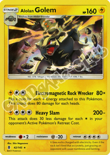 042 / 145 Alolan Golem rara foil (EN) -NEAR MINT-
