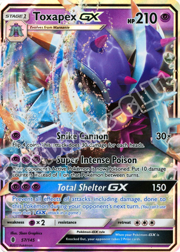 057 / 145 Toxapex GX rara GX foil (EN) -NEAR MINT-