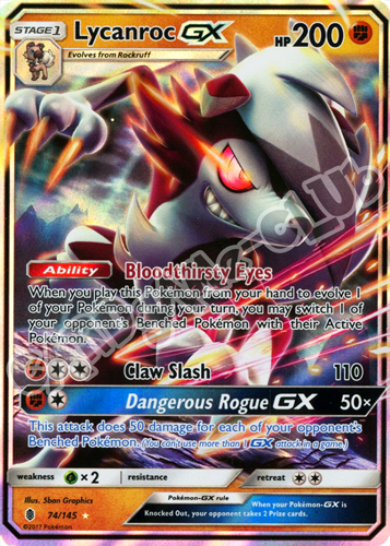 074 / 145 Lycanroc GX rara GX foil (EN) -NEAR MINT-