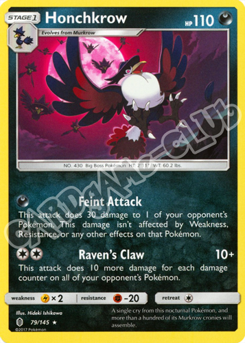 079 / 145 Honchkrow rara normale (EN) -NEAR MINT-