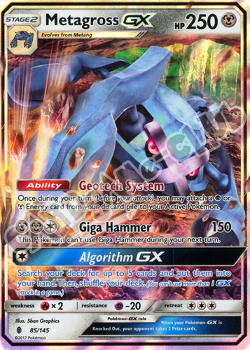 085 / 145 Metagross GX rara GX foil (EN) -NEAR MINT-