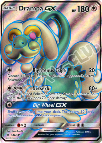 142 / 145 Drampa GX rara segreta foil (EN) -NEAR MINT-