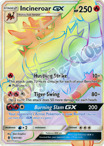 147 / 145 Incineroar GX rara segreta foil (EN) -NEAR MINT-