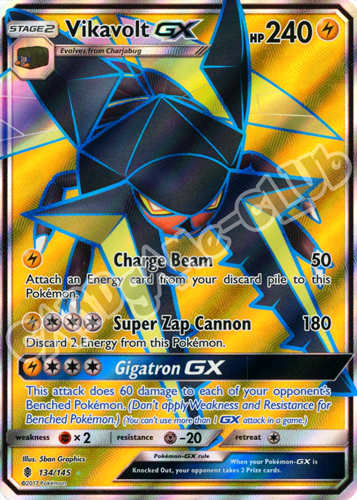 134 / 145 Vikavolt GX rara segreta foil (EN) -NEAR MINT-