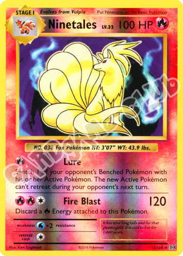 015 / 108 Ninetales rara foil reverse (EN) -NEAR MINT-