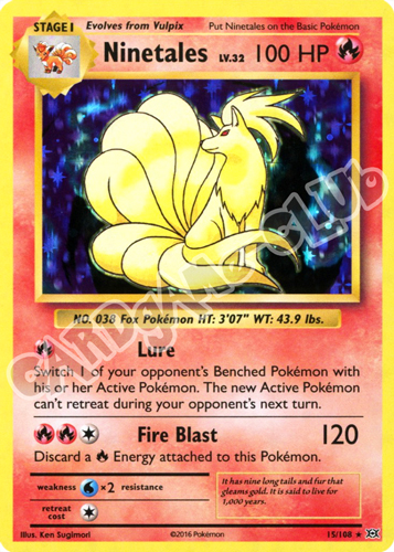 015 / 108 Ninetales rara foil (EN) -NEAR MINT-
