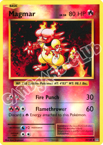 020 / 108 Magmar non comune foil reverse (EN) -NEAR MINT-