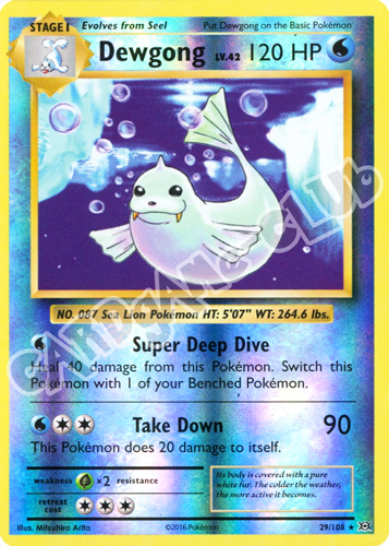 029 / 108 Dewgong rara foil reverse (EN) -NEAR MINT-