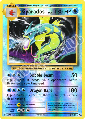 034 / 108 Gyarados rara foil reverse (EN) -NEAR MINT-