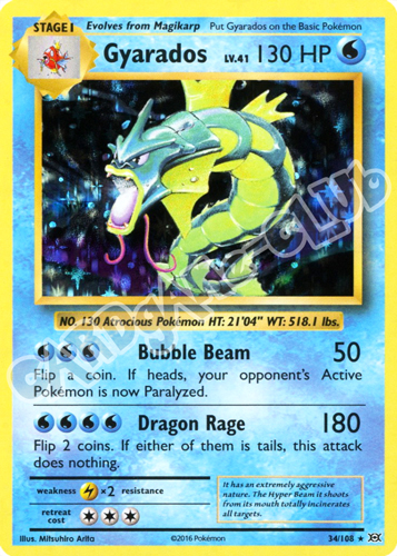 034 / 108 Gyarados rara foil (EN) -NEAR MINT-