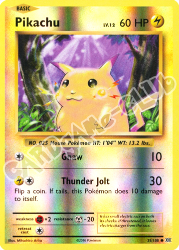 035 / 108 Pikachu comune foil reverse (EN) -NEAR MINT-