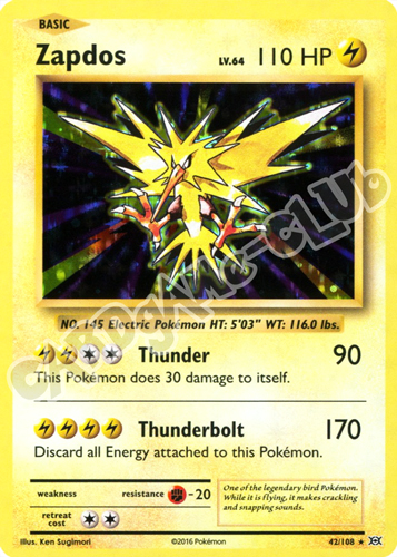 042 / 108 Zapdos rara foil (EN) -NEAR MINT-