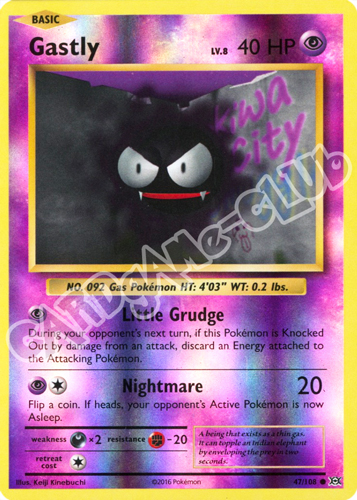 047 / 108 Gastly comune foil reverse (EN) -NEAR MINT-