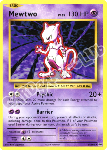 051 / 108 Mewtwo rara normale (EN) -NEAR MINT-