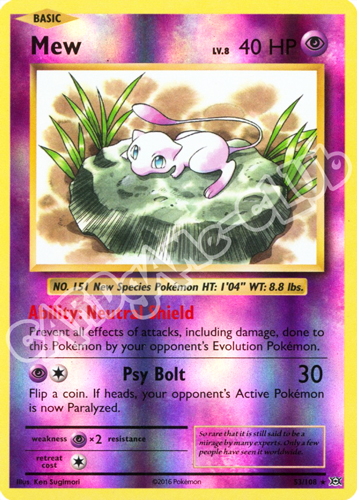 053 / 108 Mew rara foil reverse (EN) -NEAR MINT-
