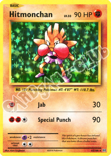 062 / 108 Hitmonchan rara foil (EN) -NEAR MINT-