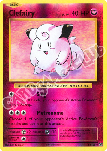 063 / 108 Clefairy rara foil reverse (EN) -NEAR MINT-