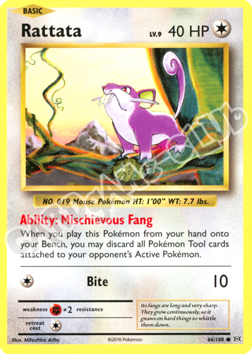 066 / 108 Rattata comune normale (EN) -NEAR MINT-
